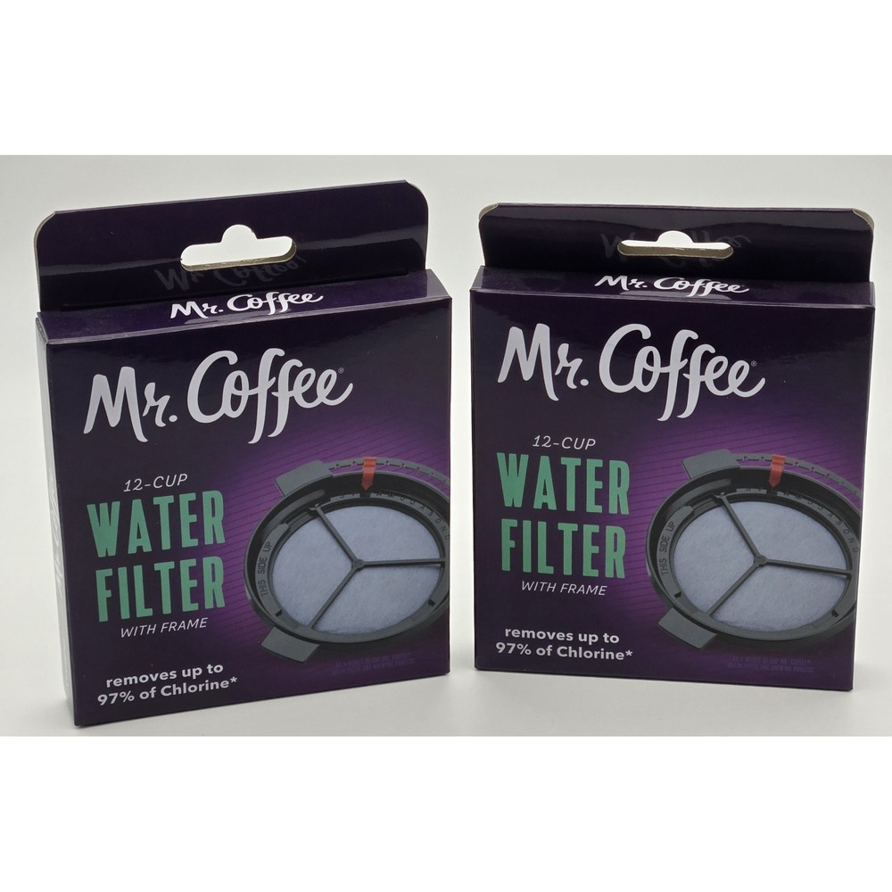 Mr Coffee 12 Cup Water Filter With Frame Charcoal Replacement Lot of 2 New